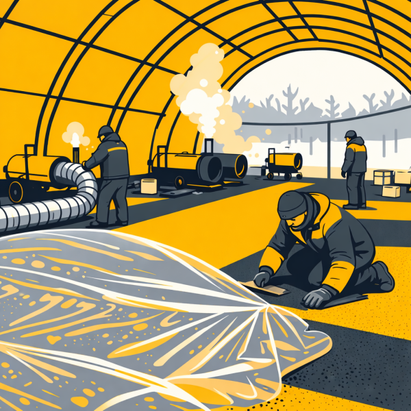 Укладка резинового покрытия зимой? Легко!